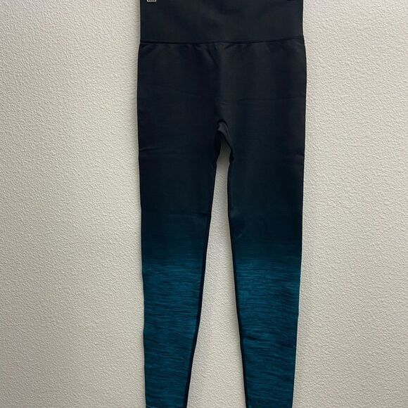 CODEFIT S/MP Yoga Ombre Green Gym Dry-Fit Compression Leggings - Picture 3 of 4